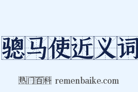 骢马使近义词是什么意思的图片